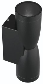 Applique Conica a Clessidra Bidirezionale, IP65 GU10 - Nera Colore del corpo Nero