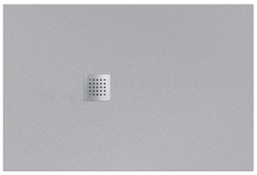 Piatto doccia in resina Strato grigio L 120 x L 80 x H 2.8 cm effetto pietra