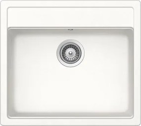 Lavello sopratop 1 vasca in quarzo bianco SCHOCK Nemo N100 CRISTALITE® L 49 x L 55.2 cm
