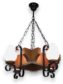 Brilagi - Lampadario a sospensione con catena QUEEN 4xE14/40W/230V faggio/noce