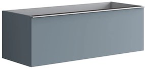 Mobile da bagno sotto lavabo Pixel plain blu laccato opaco L 120 x H 40 x P 45.5 cm 2 cassetti, lavabo non incluso