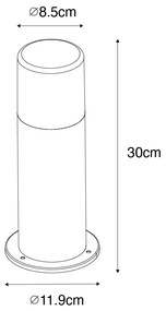 Lampada da esterno a stelo nera con paralume fumé 30 cm IP44 - Odense