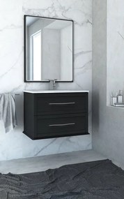 Mobile da bagno sotto lavabo BADEN HAUS Tiffany grafite laccato opaco L 74 x H 55 x P 46 cm 2 cassetti, lavabo non incluso