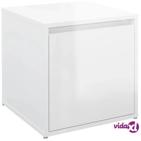 vidaXL Cassetto Contenitore Bianco Lucido 40,5x40x40 cm in Legno