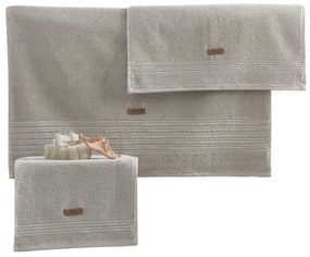 Set 3 asciugamani bagno cotone Wellness beige