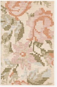 Tappeto in lana con motivo floreale ricamato Rosha