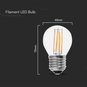 Lampadina LED FILAMENT G45 E27/6W/230V 6500K