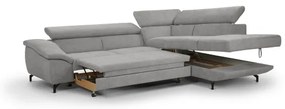 Divano angolare letto con contenitore a L BRESCIA dx grigio