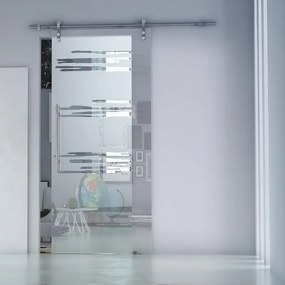 Porta scorrevole sinistra Gemini in inox trasparente, L 86 x H 215 cm, con binario Lux