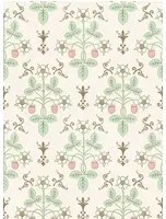 Cole & Son Carta da parati Strawberry - Blush & Mint on Pastel