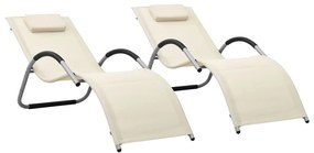 Lettini Prendisole İn Textilene 2 Pz Crema E Grigio /