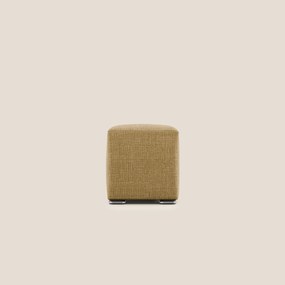 Cube pouf in morbido tessuto impermeabile ad intreccio melangiato T06 giallo