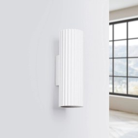 SOLLUX LIGHTING Applique in carbonio, bianco, altezza 20 cm, alluminio, a 2 luci.