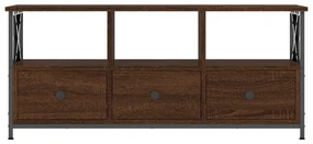 Mobile tv rovere marrone 102x33x45 cm legno multistrato e ferro