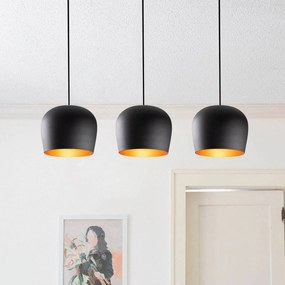 Opviq Lampada a sospensione Berceste N-1410 nero metallo a 3 luci lineare