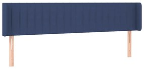Testiera ad orecchio blu 183x16x78/88 cm in tessuto