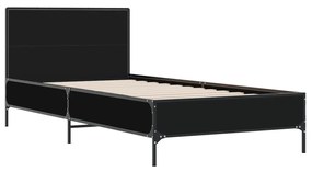 Giroletto nero 75x190 cm in legno multistrato e metallo