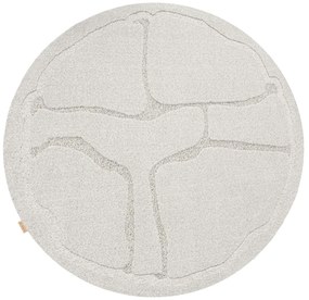 Tappeto rotondo in lana grigio chiaro ø 133 cm Morphic Organica - Agnella