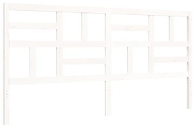 Giroletto con Testiera Bianco 200x200 cm in Legno Massello