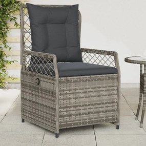 Sedie da giardino reclinabili 2 pz grigio polyrattan