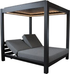 FEDRA - gazebo letto con struttura in alluminio color antracite