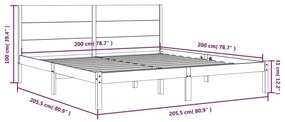 Giroletto Bianco in Legno Massello di Pino 200x200 cm