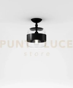 Futura soffitto p cristallo nero montatura nero opaco 1 luce attacc...