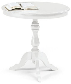Tavolino ISOLA in legno bianco tondo diametro 60 cm
