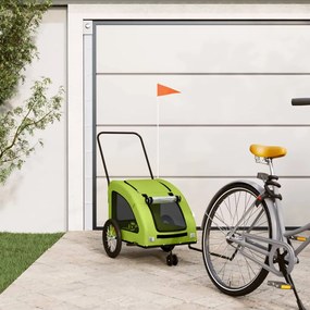 Rimorchio Da Bici Per Animali Verde Oxford E Ferro /