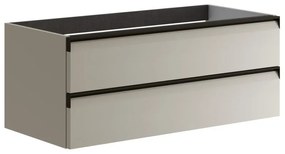 Mobile da bagno sotto lavabo Fusion beige laccato opaco L 99.5 x H 40 x P 45.5 cm 2 cassetti, lavabo non incluso