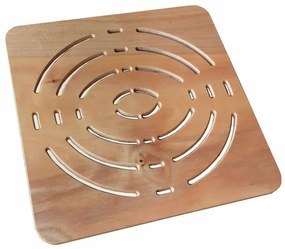 Pedana antiscivolo quadrata 50x50 in Legno Okumè ideale per piatto 70x70