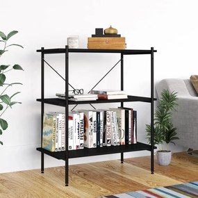 Scaffale Con 3 Mensole Nero 80x40x92 Cm /