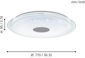 Eglo 32344 - Lampada da soffitto dimmerabile LED RGBW LANCIANO-C LED/53W/230V + telecomando