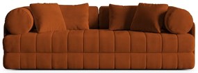 Divano color terracotta allungabile con rivestimento in velluto 206 cm Kemi – Cosmopolitan Design