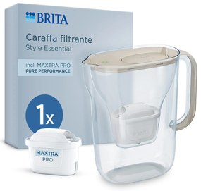 Set caraffa filtrante Brita Style Essential beige con filtro