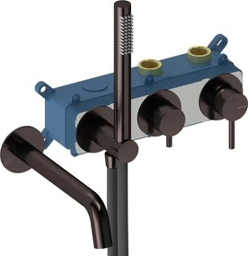 Rubinetto per vasca monocomando 2 vie, corpo incasso e accessori doccia cromato Loop SANYCCES metalgun