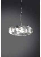 Lampadario a sospensione Flat 3 luci argento 70x70xh.34 cm