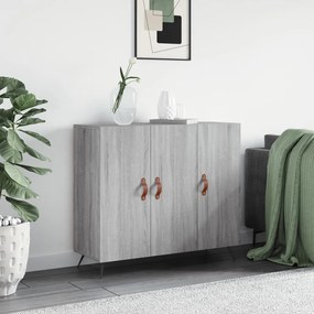 Credenza Grigio Sonoma 90x34x80 Cm İn Legno Multistrato /