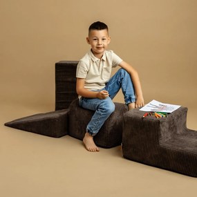 Gioco per psicomotricità turchese in velluto a coste 5 pz altezza totale 30 cm 250x45 cm Montessori – Meowbaby