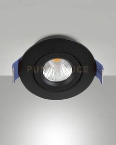 Macas faretto da incasso a led 4w 3000k 360lm nero on/off d.5,3cm