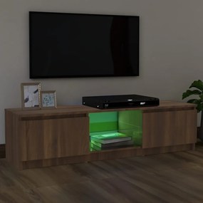 Mobile porta tv con luci led rovere marrone 120x30x35,5 cm