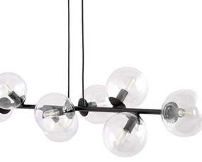 Lampadario a sospensione ROSSI 8 BL in acciaio e vetro 8xE14