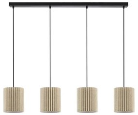 Brilagi - Lampada a sospensione su cavo NORDIC WAVE 4xE27/15W/230V lino/nero