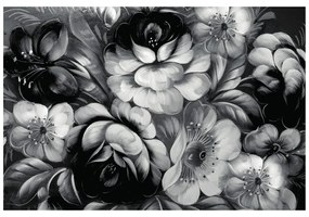 Carta da parati – Fiori in bianco e nero