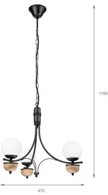 Brilagi - LED Lampadario a sospensione con catena COTTAGE 3xG9/40W/230V faggio/bianco