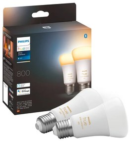 Set da 2 lampadine Hue White Ambiance, LED, E27 goccia, trasparente, cct, 6W= 806LM (equiv 6 W), 200° dimmerabile, PHILIPS HUE