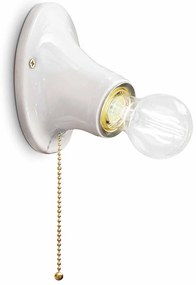 Applique Con Cordina Classica Trieste Bianco Lucido 1 Luce E27