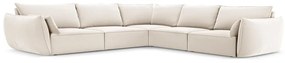 Divano angolare beige con rivestimento in velluto Vanda – Mazzini Sofas