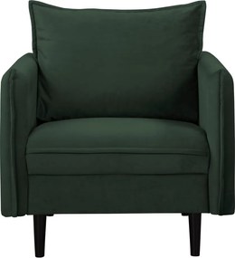 Poltrona verde scuro con rivestimento in velluto Juli – Ropez