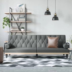 Divano Letto Con Braccioli Grigio Scuro İn Tessuto /